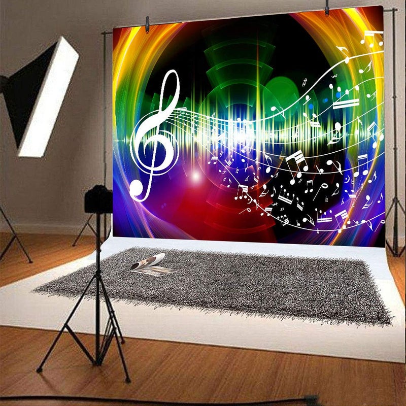 FHZON 7x5ft Rainbow Music Backdrop Music Notation Photography Background Theme Party Wallpaper Photo Booth Prop BJYYFH18 - Image 5